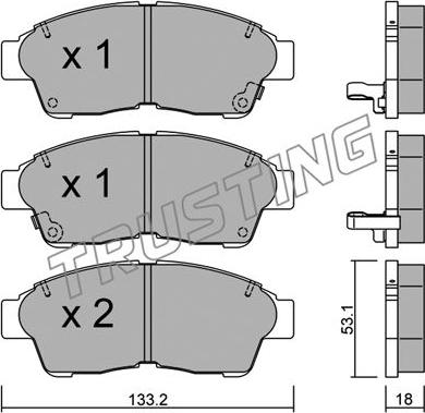 Trusting 152.0 - Kit de plaquettes de frein, frein à disque cwaw.fr