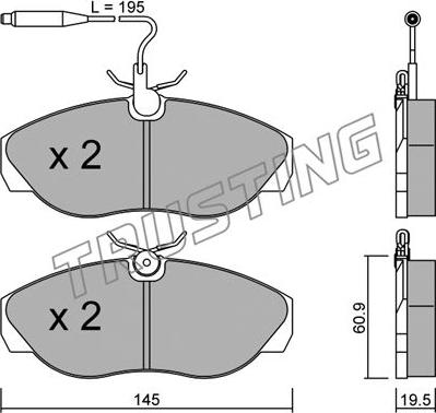 Trusting 157.0 - Kit de plaquettes de frein, frein à disque cwaw.fr