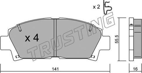 Trusting 169.0 - Kit de plaquettes de frein, frein à disque cwaw.fr