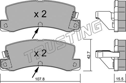 Trusting 164.2 - Kit de plaquettes de frein, frein à disque cwaw.fr