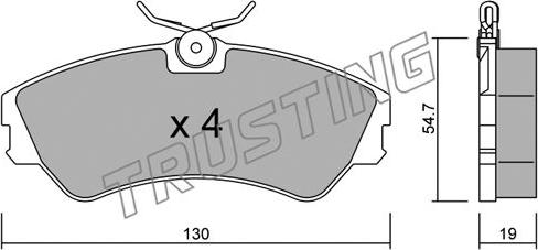 Trusting 165.0 - Kit de plaquettes de frein, frein à disque cwaw.fr