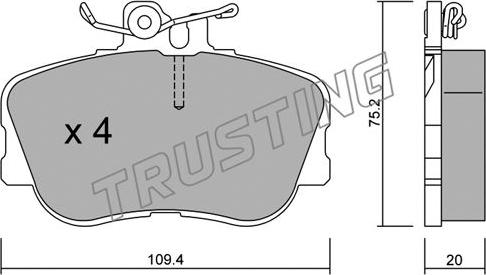 Trusting 161.0 - Kit de plaquettes de frein, frein à disque cwaw.fr