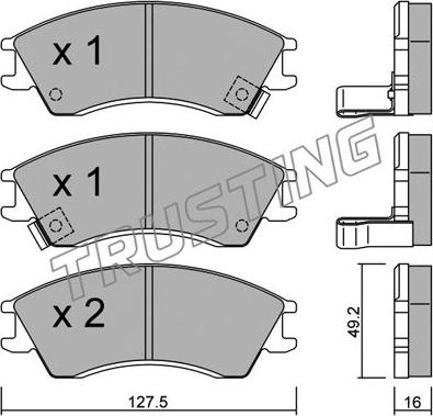 Trusting 163.0 - Kit de plaquettes de frein, frein à disque cwaw.fr