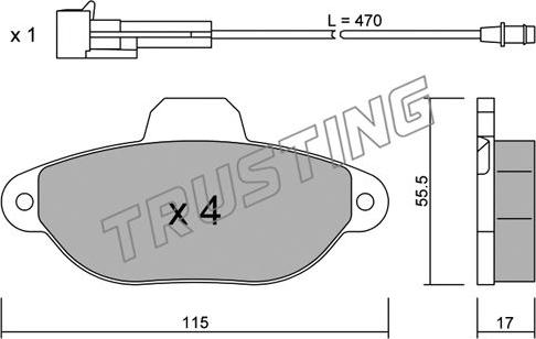 Trusting 162.0 - Kit de plaquettes de frein, frein à disque cwaw.fr