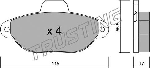 Trusting 162.1 - Kit de plaquettes de frein, frein à disque cwaw.fr