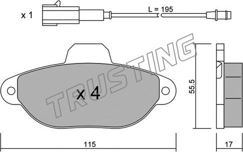 Trusting 162.2 - Kit de plaquettes de frein, frein à disque cwaw.fr