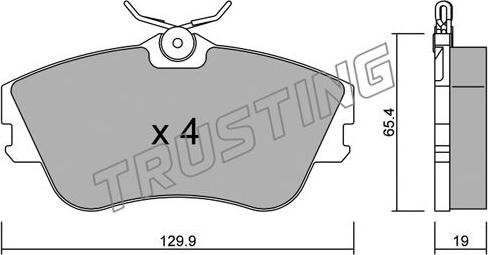 Trusting 167.0 - Kit de plaquettes de frein, frein à disque cwaw.fr