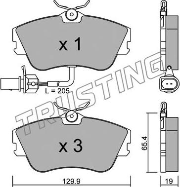 Trusting 167.1 - Kit de plaquettes de frein, frein à disque cwaw.fr