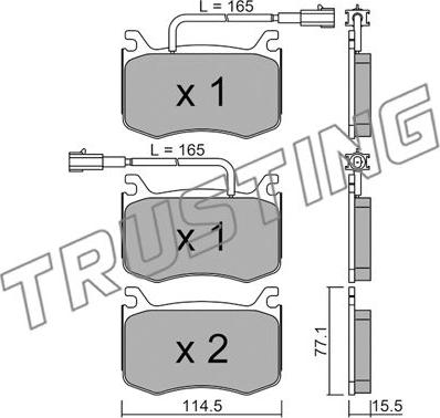 Trusting 1099.0 - Kit de plaquettes de frein, frein à disque cwaw.fr