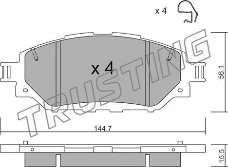 Trusting 1090.0 - Kit de plaquettes de frein, frein à disque cwaw.fr