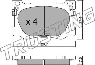 Trusting 1093.0 - Kit de plaquettes de frein, frein à disque cwaw.fr