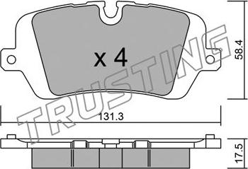 Trusting 1049.0 - Kit de plaquettes de frein, frein à disque cwaw.fr