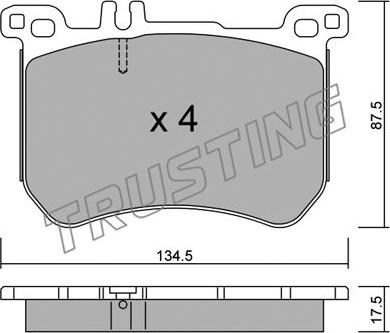 Trusting 1045.0 - Kit de plaquettes de frein, frein à disque cwaw.fr