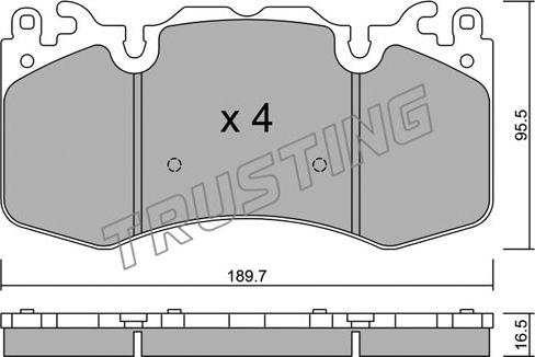 Trusting 1048.0 - Kit de plaquettes de frein, frein à disque cwaw.fr