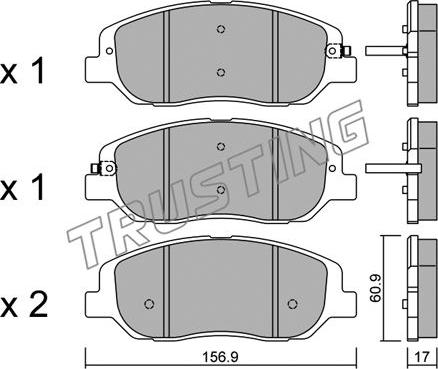 Trusting 1055.0 - Kit de plaquettes de frein, frein à disque cwaw.fr