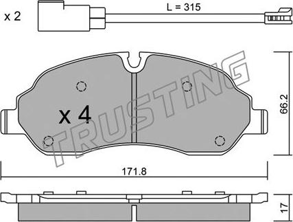 Trusting 1056.0 - Kit de plaquettes de frein, frein à disque cwaw.fr