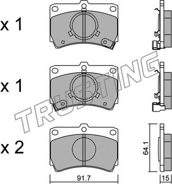 Trusting 105.0 - Kit de plaquettes de frein, frein à disque cwaw.fr