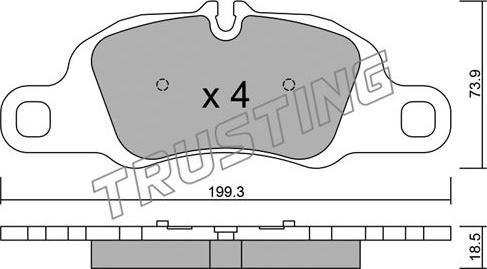 Trusting 1051.0 - Kit de plaquettes de frein, frein à disque cwaw.fr