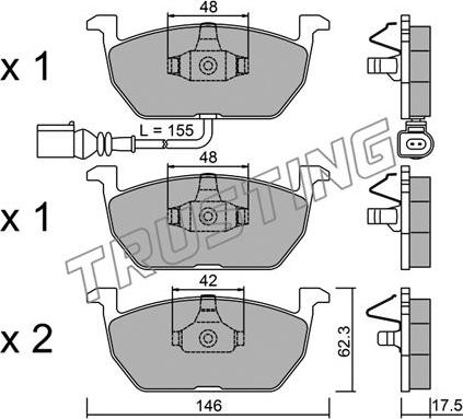 Trusting 1052.0 - Kit de plaquettes de frein, frein à disque cwaw.fr