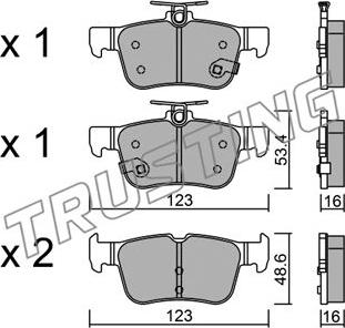 Trusting 1064.0 - Kit de plaquettes de frein, frein à disque cwaw.fr