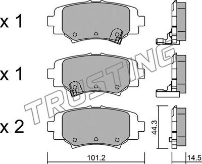 Trusting 1009.0 - Kit de plaquettes de frein, frein à disque cwaw.fr