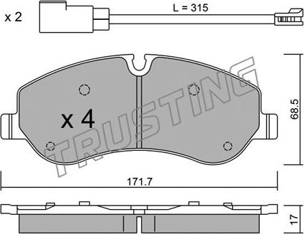 Trusting 1006.0 - Kit de plaquettes de frein, frein à disque cwaw.fr