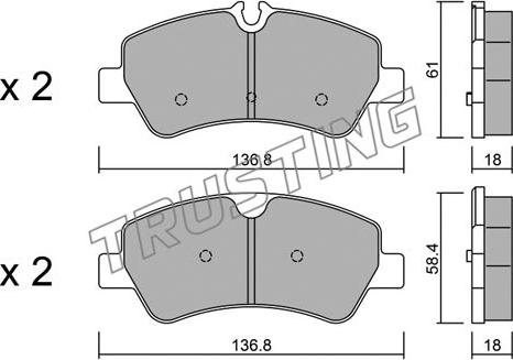 Trusting 1007.0 - Kit de plaquettes de frein, frein à disque cwaw.fr