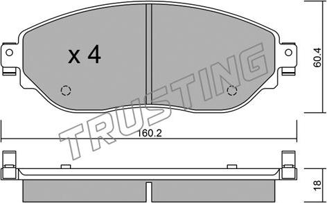 Trusting 1019.0 - Kit de plaquettes de frein, frein à disque cwaw.fr