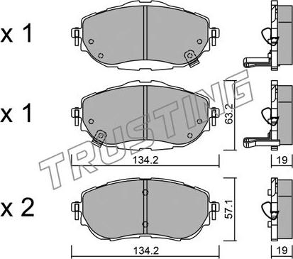 Trusting 1014.0 - Kit de plaquettes de frein, frein à disque cwaw.fr