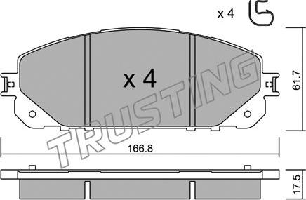 Trusting 1016.0 - Kit de plaquettes de frein, frein à disque cwaw.fr