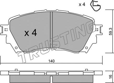 Trusting 1010.0 - Kit de plaquettes de frein, frein à disque cwaw.fr