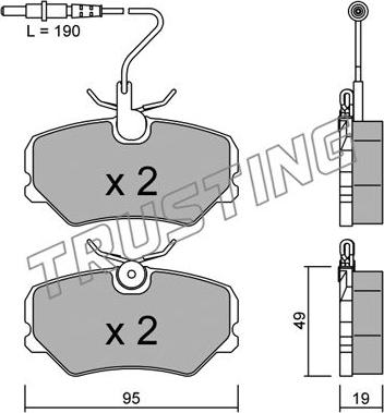 Trusting 101.0 - Kit de plaquettes de frein, frein à disque cwaw.fr