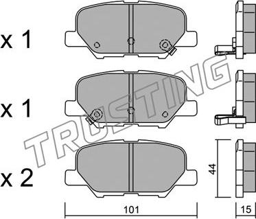 Trusting 1011.0 - Kit de plaquettes de frein, frein à disque cwaw.fr