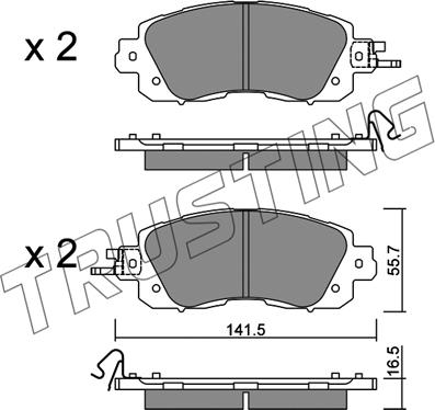 Trusting 1080.0 - Kit de plaquettes de frein, frein à disque cwaw.fr