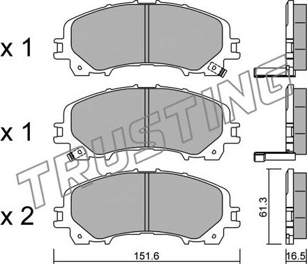 Trusting 1082.0 - Kit de plaquettes de frein, frein à disque cwaw.fr