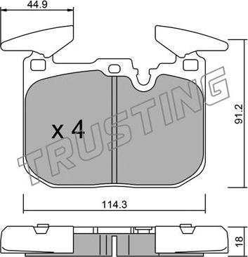 Trusting 1039.0 - Kit de plaquettes de frein, frein à disque cwaw.fr