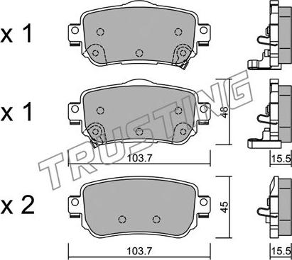 Trusting 1035.0 - Kit de plaquettes de frein, frein à disque cwaw.fr