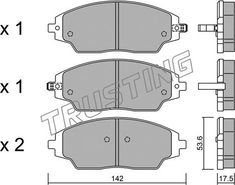 Trusting 1032.0 - Kit de plaquettes de frein, frein à disque cwaw.fr