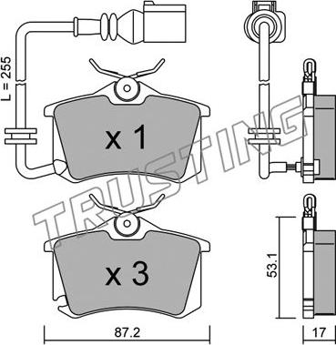 Trusting 102.4 - Kit de plaquettes de frein, frein à disque cwaw.fr