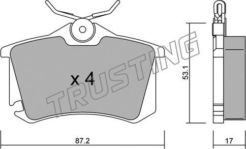 Trusting 102.5 - Kit de plaquettes de frein, frein à disque cwaw.fr