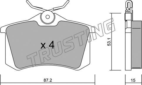 Trusting 102.0 - Kit de plaquettes de frein, frein à disque cwaw.fr