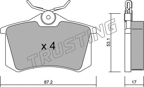 Trusting 102.1 - Kit de plaquettes de frein, frein à disque cwaw.fr