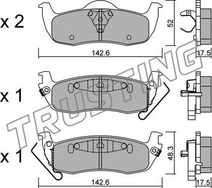 Trusting 1076.0 - Kit de plaquettes de frein, frein à disque cwaw.fr