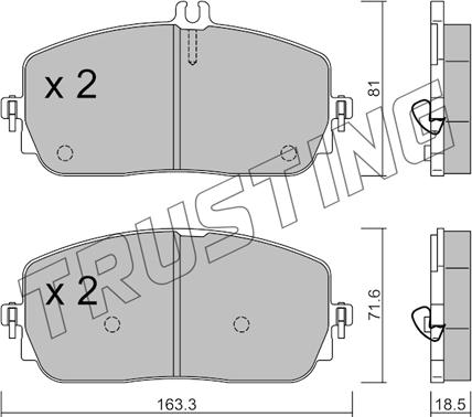 Trusting 1194.0 - Kit de plaquettes de frein, frein à disque cwaw.fr