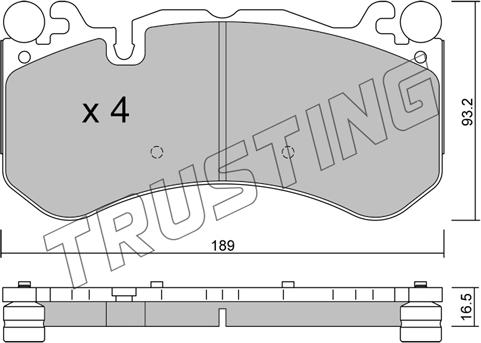 Trusting 1198.0 - Kit de plaquettes de frein, frein à disque cwaw.fr