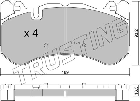 Trusting 1198.1 - Kit de plaquettes de frein, frein à disque cwaw.fr