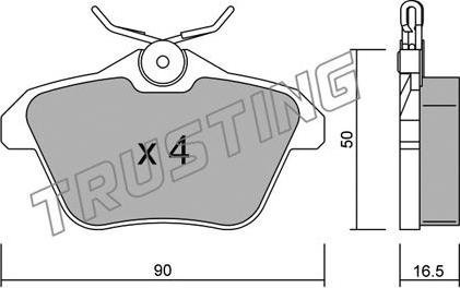 Trusting 115.0 - Kit de plaquettes de frein, frein à disque cwaw.fr