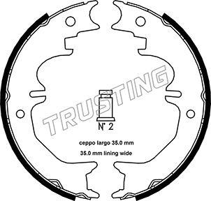 Trusting 115.313 - Jeu de mâchoires de frein, frein de stationnement cwaw.fr