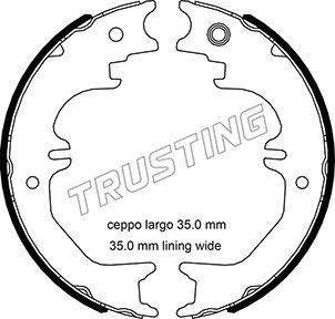 Trusting 115.329 - Jeu de mâchoires de frein, frein de stationnement cwaw.fr