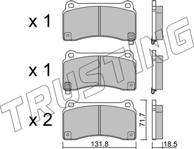 Trusting 1157.0 - Kit de plaquettes de frein, frein à disque cwaw.fr